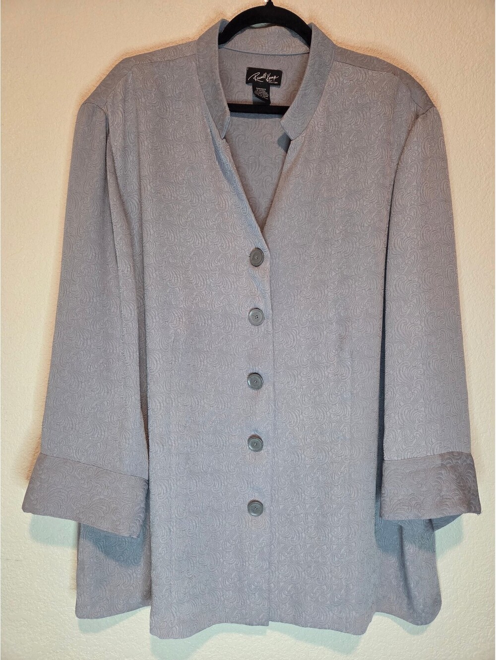 Russell Kemp New York Women's 3X Light Gray Button-Up Jacket